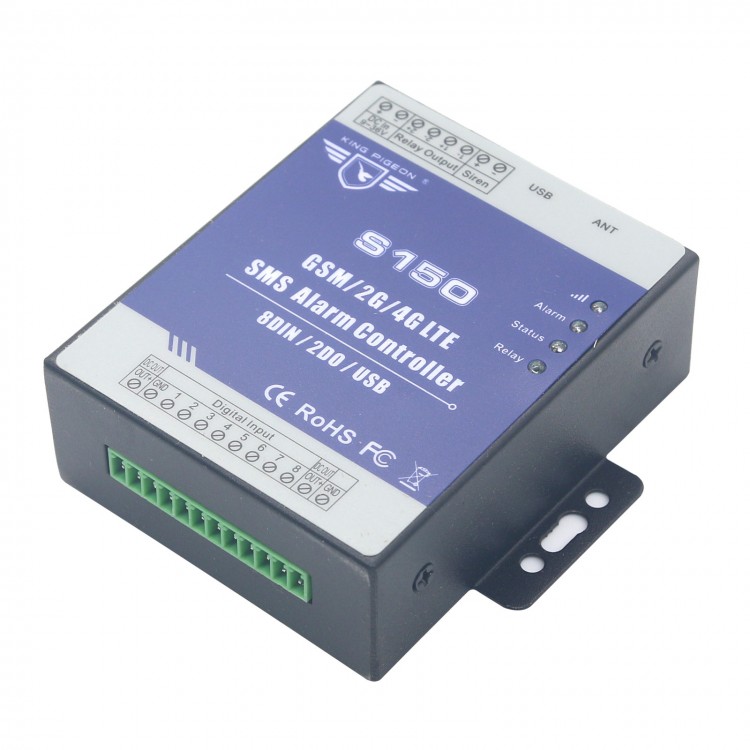 8Channel SMS Alarm Controller SMS Relay Switch 8DIN 2DO USB S150 2G