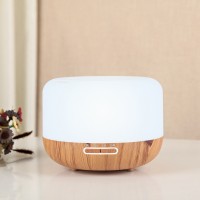 500ML Air Humidifier Mini Humidifier Aroma Diffuser Essential Oil Diffuser Wood Grain 7-Color Change