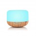 500ML Air Humidifier Mini Humidifier Aroma Diffuser Essential Oil Diffuser Wood Grain 7-Color Change