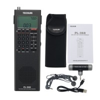 For Tecsun PL-368 Full Band Radio Stereo Radio SSB DSP Radio Digital Demodulation USB Charge Black