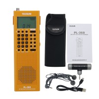 For Tecsun PL-368 Full Band Radio Stereo Radio SSB DSP Radio Digital Demodulation USB Charge Orange