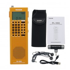 For Tecsun PL-368 Full Band Radio Stereo Radio SSB DSP Radio Digital Demodulation USB Charge Orange