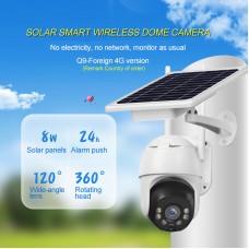 2MP Wireless Solar Camera Outdoor Dome Camera HD PTZ Security Camera Waterproof Q9-4G Version