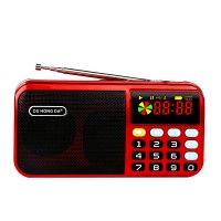 KK-16 Portable MP3 Music Player Mini FM Radio Stereo Speaker LED Flashlight Support U Disk TF Card