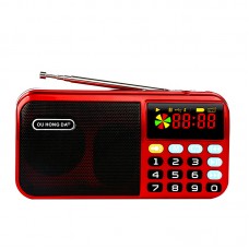 KK-16 Portable MP3 Music Player Mini FM Radio Stereo Speaker LED Flashlight Support U Disk TF Card