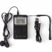 HRD-103 AM FM Radio Mini Radio Portable Pocket Radio Rechargeable USB Port LCD Display Black