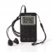 HRD-103 AM FM Radio Mini Radio Portable Pocket Radio Rechargeable USB Port LCD Display Black