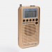 HRD-737 Air Band Radio Receiver Full Band Radio Alarm Clock VHF Multiband Radio LCD Backlight Golden