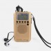 HRD-737 Air Band Radio Receiver Full Band Radio Alarm Clock VHF Multiband Radio LCD Backlight Golden