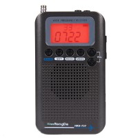 HRD-737 Air Band Radio Receiver Full Band Radio Alarm Clock VHF Multiband Radio LCD Backlight Black