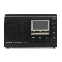 HRD-310 Full Band Radio Clock Portable Stereo Radio DSP Receiver FM MW SW For Listening Tests Black