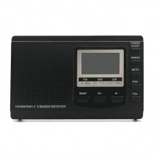 HRD-310 Full Band Radio Clock Portable Stereo Radio DSP Receiver FM MW SW For Listening Tests Black
