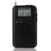 HRD-104 Portable AM FM Radio Mini Radio Two Band Digital Clock Radio Timing With Loudspeaker Black