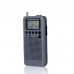HRD-104 Portable AM FM Radio Mini Radio Two Band Digital Clock Radio Timing With Loudspeaker Gray