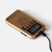 HRD-104 Portable AM FM Radio Mini Radio Two Band Digital Clock Radio Timing With Loudspeaker Golden