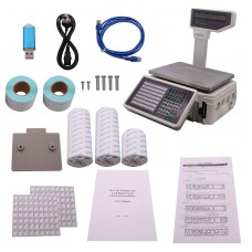 30KG Barcode Printing Scale For Self Adhesive Label APP Control Printing Report English Version 
