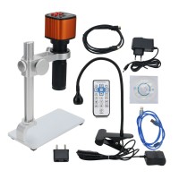 16MP Industrial Microscope Camera Stand Kit Microscope Magnifier HDMI 1080P w/ 120X Lens Clamp Light