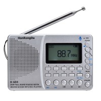 K-604 DSP Full Band Radio Recorder Multifunctional Mini Radio WB Receiver MP3 Player Support TF Card