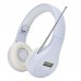 HRD-600 FM Headphones Teaching Headset 50-108MHz DSP Large LCD Display 3.5MM Audio Jack White