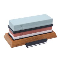 Whetstone Sharpening Stone Set 400/1000 Grit With Bamboo Base Practical Assistant For Home Kitchen