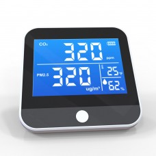 DM306D Indoor Air Quality Monitor CO2 PM2.5 PM1.0 PM10 Temperature Humidity Detector w/ CO2 Alarm