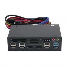 5.25" Pc Front Panel Dashboard Media Usb 3.0 Hub Audio Esata Sata Card Reader Desktop Optical Drive Multifunctional Panel 525E