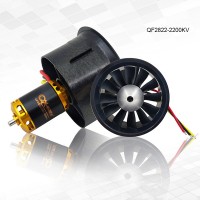 QF2822-2200KV 64MM Ducted Fan Motor 12-Blade EDF Motor 6S Duct For FMS Ducted Airplane RC Drone
