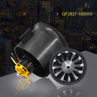 QF2827-1800KV 70MM Ducted Fan Motor 12-Blade EDF Motor 6S Power-Saving Model Airplane Motor