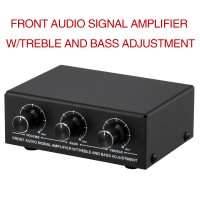 B057 Front Audio Signal Amplifier w/ Treble And Bass Adjustment Headphone Speaker Stereo Preamp