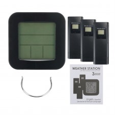 WEA-46 Home Weather Station Wireless Indoor Outdoor Thermometer Hygrometer Clock 3 Wireless Sensors
