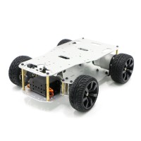 Mini Ackerman Car Chassis Kit Photoelectric Encoder w/ 12V Motor Reduction Ratio 1:30 Digital Servo