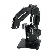 3-Axis Mechanical Robot Arm 3-DOF Robotic Arm + 3pcs 42 Gear Motors Aluminum Alloy 6061 Black       