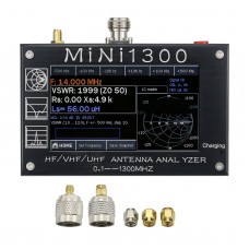 Mini1300 HF/VHF/UHF Antenna Analyzer 0.1-1300MHz with 4.3" TFT LCD Touch Screen Aluminum Alloy Shell