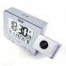FanJu FJ3531 Projection Clock Alarm Clock Time Temperature Projection LED Screen USB Charging Silver