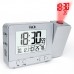 FanJu FJ3531 Projection Clock Alarm Clock Time Temperature Projection LED Screen USB Charging Silver