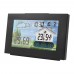 FanJu 3551A Touch Screen Weather Clock Alarm Clock Indoor Outdoor Thermometer Hygrometer Black