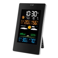 FanJu FJ3389B Wireless Weather Station Alarm Clock w/ Wireless Sensor For Indoor Outdoor Temperature