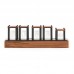 Pseudo Glow Tube Clcok RGB Digital Clock Solid Wood Base Desktop Gadget Semi-Finished Black Walnut