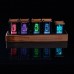 Pseudo Glow Tube Clcok RGB Digital Clock Solid Wood Base Desktop Gadget Semi-Finished Black Walnut