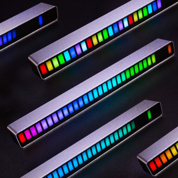 2PCS LED Music Spectrum Display RGB Pickup Rhythm Light Voice-Activated Music Rhythm Light 