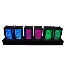 RGB Pseudo Glow Tube Clock Acrylic LED Digital Clock Unassembled Desktop Decoration Creative Gadget