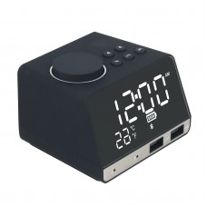 Alarm Clock Radio Bluetooth Speaker USB with Dual USB Charging Ports Digital Alarm Clock K11