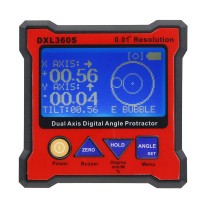 DXL360S Dual Axis Digital Angle Protractor Magnetic Mini Inclinometer Angle Finder 0.01° Resolution