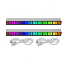 2PCS LED Music Spectrum Display RGB Pickup Rhythm Light Voice-Activated Music Rhythm Light DPBGC18