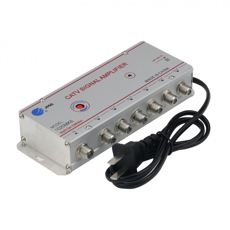 JMA 1020MK6 CATV Signal Amplifier Home Cable TV Amplifier 1 Input 6 Outputs Nominal Gain 20DB