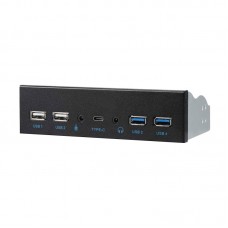 5.25" Optical Drive PC Front Panel Hub Supports Type-C USB3.0 USB2.0 Microphone Input Audio Output