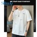 Men T Shirt Short Sleeve Tee Shirt 100% Cotton Loose Skin-Friendly Cotton Fabric T393 White M L XL