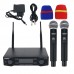 FREEBOSS LO-U02 UHF Wireless Microphone System Dual Channel Receiver 2 Handheld Mic Transmitter