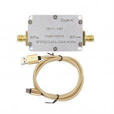 20M-3GHz RF Amplifier LNA Low Noise Amplifier Noise Figure 1.3DB Gain 40DB For GPS Receiver System