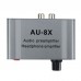 AU-8X Audio Preamplifier Preamp Headphone Amplifier Assembled 5V Powered With USB-DC Cable